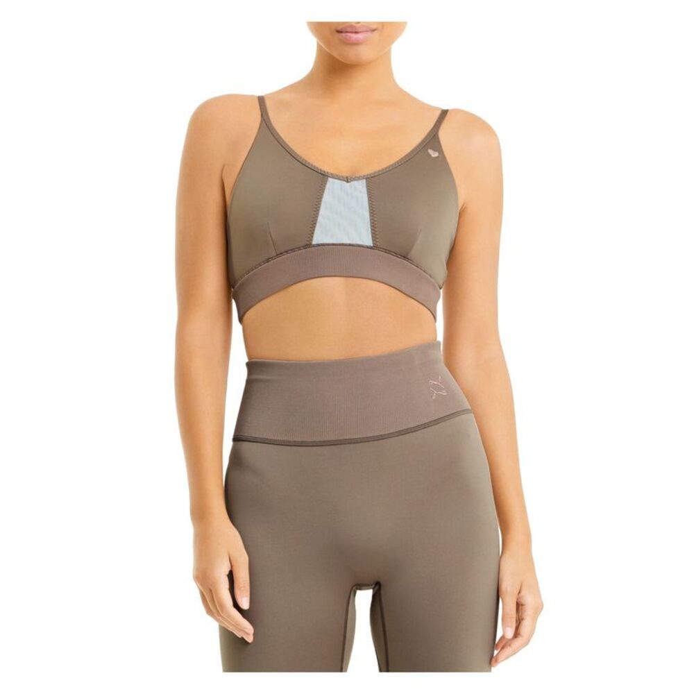 PUMA Intimates Brown Low-impact Yoga Studio Lightweight Sports Bra XS